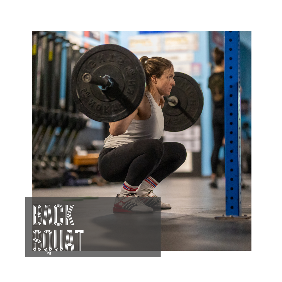Photo of a woman completing a Back Squat for the Power Monkey Training plan