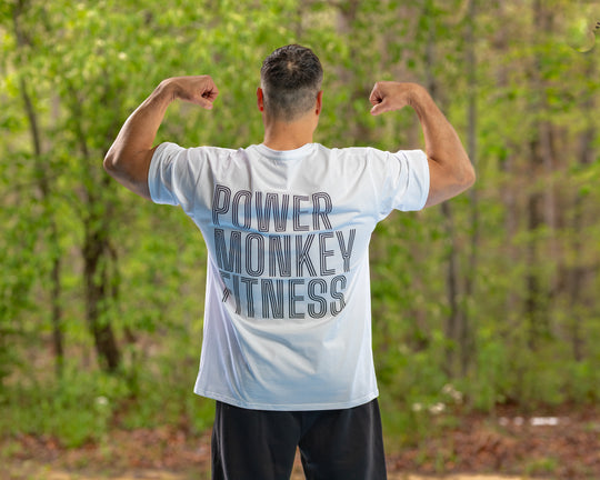 Power Monkey Fitness Oversized White Tee
