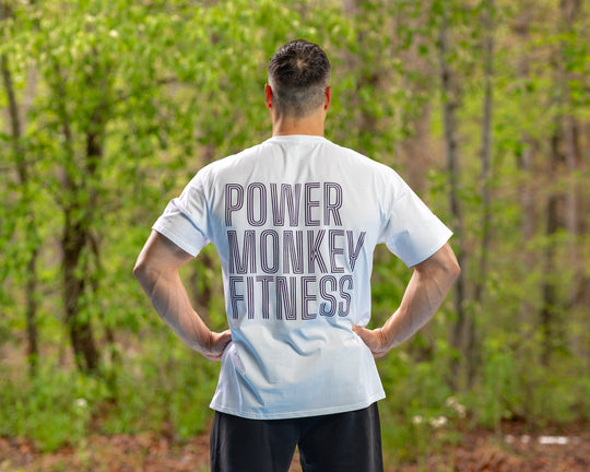 Power Monkey Fitness Oversized White Tee